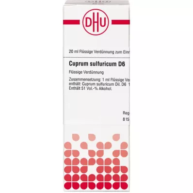 CUPRUM SULFURICUM D 6 Hígítás, 20 ml