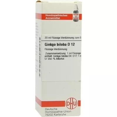 GINKGO BILOBA D 12 Hígítás, 20 ml