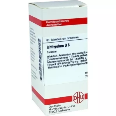 ICHTHYOLUM D 6 tabletta, 80 db