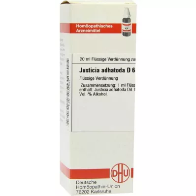 JUSTICIA adhatoda D 6 Hígítás, 20 ml