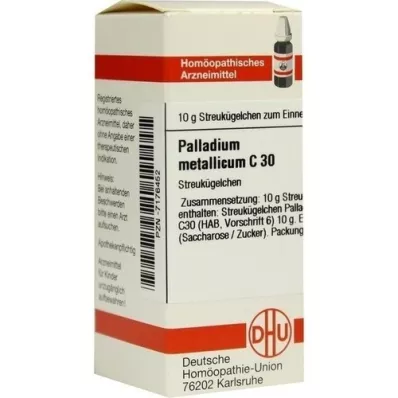 PALLADIUM METALLICUM C 30 gömböcskék, 10 g