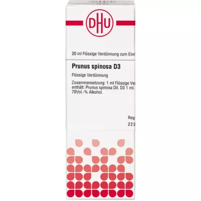 PRUNUS SPINOSA D 3 Hígítás, 20 ml