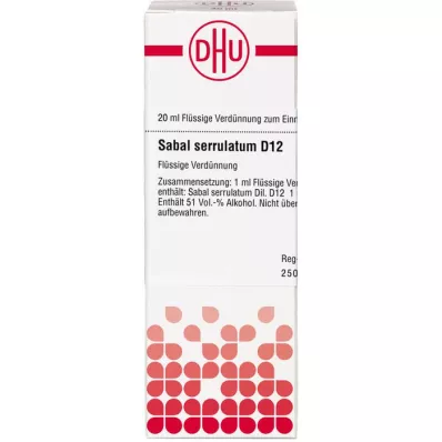 SABAL SERRULATUM D 12 Hígítás, 20 ml