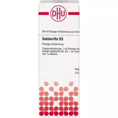 SABDARIFFA D 3 Hígítás, 20 ml