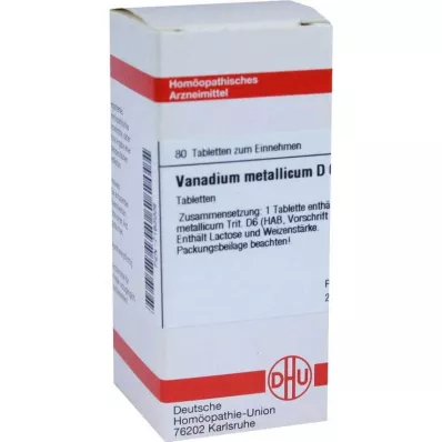 DHU Vanádium metallicum D 6 tabletta, 80 db