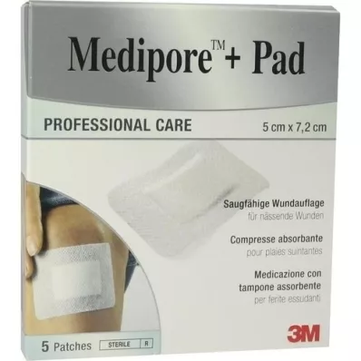 MEDIPORE+Pad 3M 5x7.2cm 3562NP Gipsz, 5 db