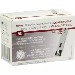 BEURER GL32/GL34/BGL60 vércukor tesztcsíkok, 50 db