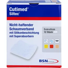 CUTIMED Siltec habszivacs kötszer 5x6 cm nem tapadó, 12 db