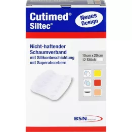 CUTIMED Siltec habszivacs kötszer 10x20 cm nem tapadó, 12 db