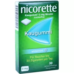 NICORETTE Rágógumi 2 mg fehérmenta, 30 db