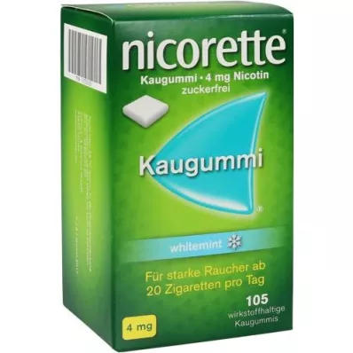 NICORETTE Rágógumi 4 mg fehérmenta, 105 db