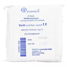 MULLKOMPRESSEN ES 10x10 cm nem steril 8x, 10 db