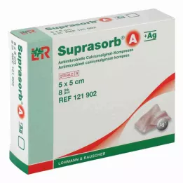 SUPRASORB A+Ag Antimik.Cal.Alginat Kompr.5x5 cm, 8 db