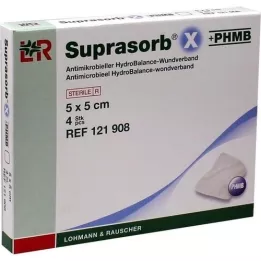 SUPRASORB X+PHMB HydroBalance sebkötszer 5x5 cm, 4 db