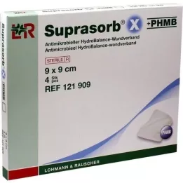 SUPRASORB X+PHMB HydroBalance sebkötszer 9x9 cm, 4 db