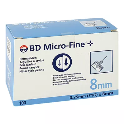 BD Mikrofinom + 8 mm-es tűk 0,25x8mm, 100 db