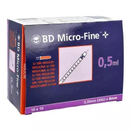 BD MICRO-FINE+ Inzulinszpr.0,5 ml U100 8 mm, 100X0,5 ml