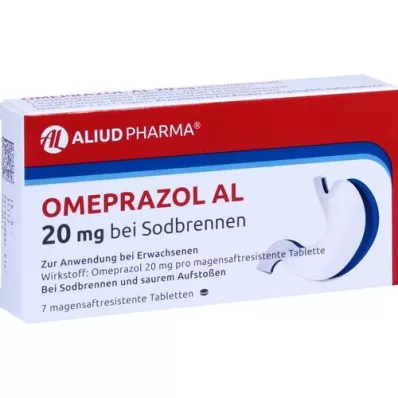 OMEPRAZOL AL 20 mg b.Sodbr.gyomornedv tabletta, 7 db