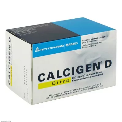 Calcigen D Citro 600 mg / 400 NE rágótabletta, 120 db Calcigen D Citro 600 mg / 400 NE rágótabletta, 120 db