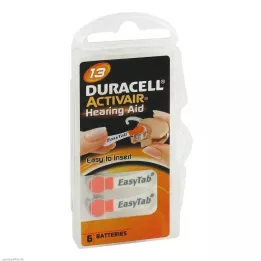 BATTERIEN f.hallókészülék Duracell 13, 6 db
