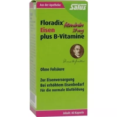 FLORADIX Vas plusz B-vitamin kapszula, 40 db