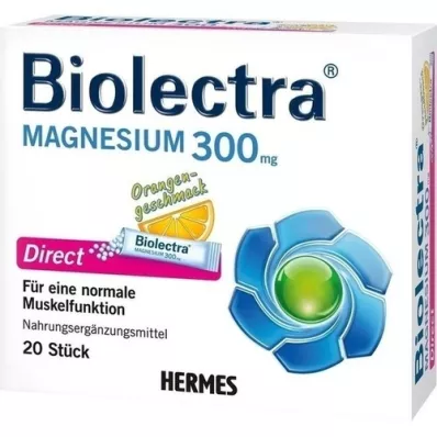 BIOLECTRA Magnézium 300 mg Direct Orange Sticks, 20 db