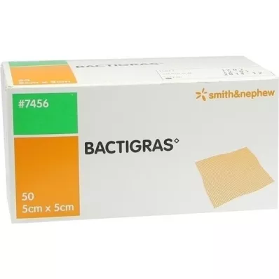 BACTIGRAS antiszeptikus paraffinos géz 5x5 cm, 50 db