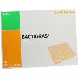 BACTIGRAS fertőtlenítő paraffinos géz 10x10 cm, 10 db