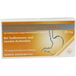 PANTOPRAZOL Hennig b.Sodbrennen 20 mg msr.Tabl., 14 db