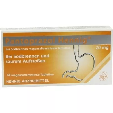 PANTOPRAZOL Hennig b.Sodbrennen 20 mg msr.Tabl., 14 db