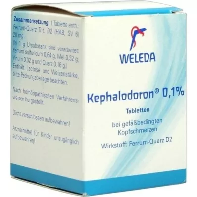 KEPHALODORON 0,1%-os tabletta, 250 db