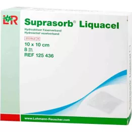 SUPRASORB Liquacel hydroakt.Faserverb.10x10 cm, 8 db
