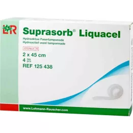 SUPRASORB Liquacel hydroakt.Faserverb.2x45 cm, 4 db