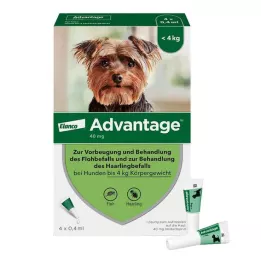 ADVANTAGE 40 oldat kutyáknak 4 kg-ig, 4 db