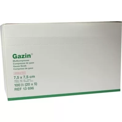 GAZIN 7,5x7,5 cm-es steril 12x közepes géz, 20X5 db