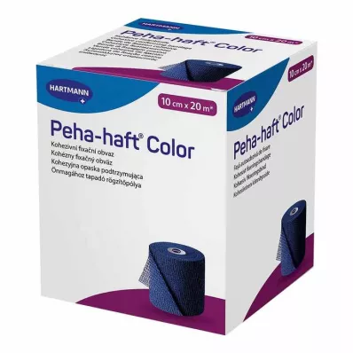 Peha Haft Color rögzítő kötszer latex f.10 cm x 20 m kék, 1 db