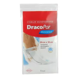 DRACOPOR vízálló sebkötszer 10x20 cm steril, 5 db