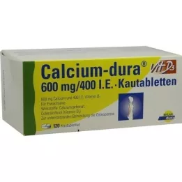 CALCIUM DURA D3-vitamin 600 mg/400 NE rágótabletta, 120 db