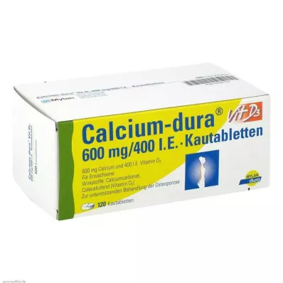Calcium Dura Vit D3 600 mg / 400 NE rágótabletta, 120 db Calcium Dura Vit D3 600 mg / 400 NE rágótabletta, 120 db