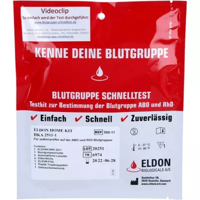 BLUTGRUPPE Gyorsteszt Eldon Home-Kit HKA 2511-1, 1 db