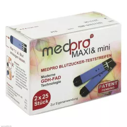 MEDPRO Maxi &amp; mini vércukor tesztcsík, 2X25db
