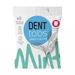 DENTTABS Fogkefe tabletta stevia-menta fluoriddal, 125 db