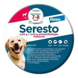 SERESTO 4.50g + 2.03g Nyakörv kutyáknak 8kg-tól, 1 db