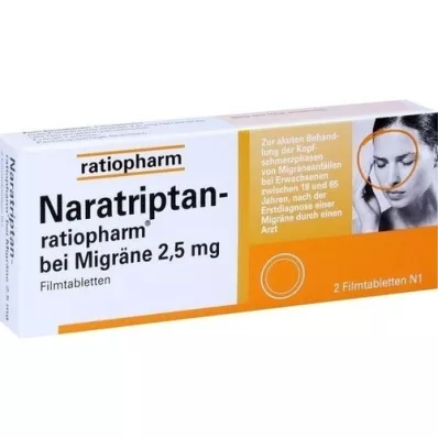 NARATRIPTAN-ratiopharm migrénre filmtabletta, 2 db