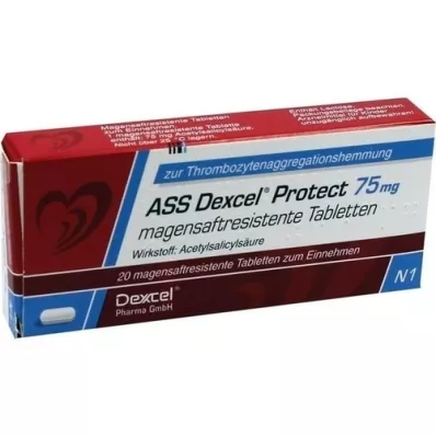 ASS Dexcel Protect 75 mg bélsavmentes tabletta, 20 db