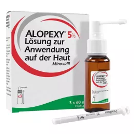 ALOPEXY 5%-os oldat a bőrön történő alkalmazáshoz, 3X60 ml