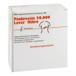PANKREATIN 20,000 Laves Micro bélsavval bevont kemény kapszula, 200 db