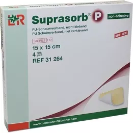 SUPRASORB P PU-Habszivacs v.nem tapadó 15x15 cm, 4 db