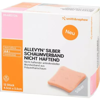 Allevyn ezüsthab kötszer 4,5x5,5 cm tapadásmentes, 12 db Allevyn ezüsthab kötszer 4,5x5,5 cm tapadásmentes, 12 db