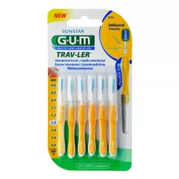 GUM TRAV-LER 1,3mm fenyő sárga interdentális+6kapocs, 6 db